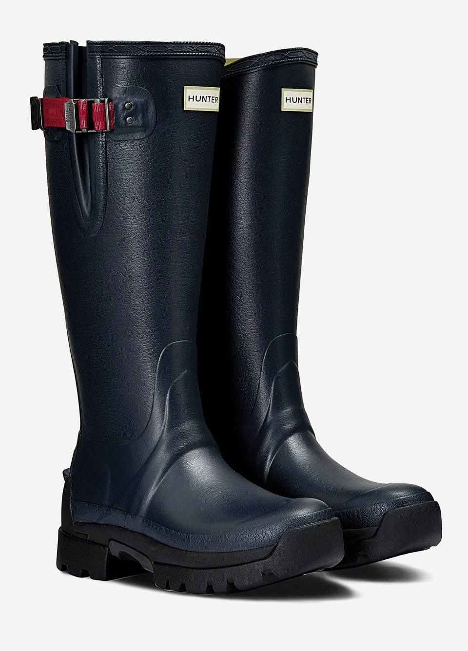 Hunter Ladies Balmoral Neoprene Tech Sole Wellingtons - Navy/Pepper